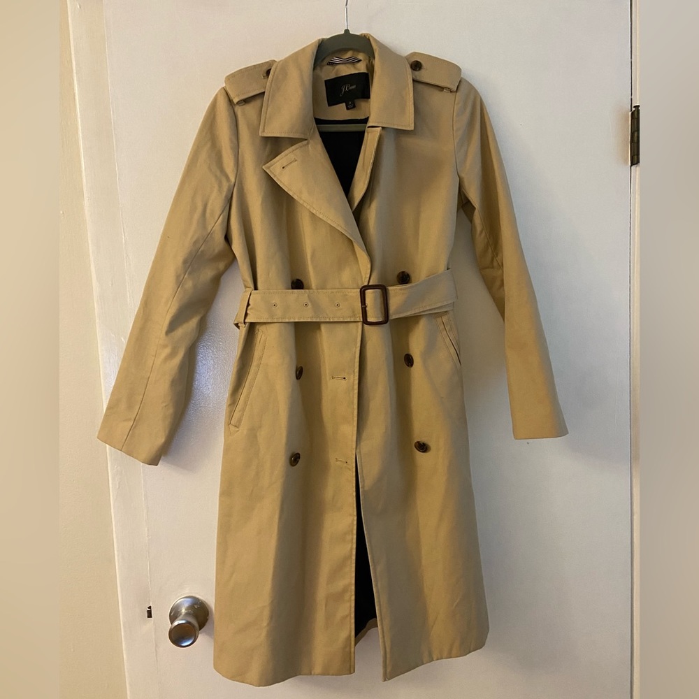 jCrew rain trench coat sz 0
